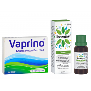 Sparset Reise - VAPRINO 100 mg Kapseln 10 St + IBEROGAST Classic 20 ml
